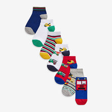Load image into Gallery viewer, Bright Transport 7 Pack Cotton Rich Trainer Socks (Boys) - Allsport
