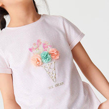 Load image into Gallery viewer, Pink Sequin Stripe 3D Ice Cream T-Shirt (3-12yrs) - Allsport

