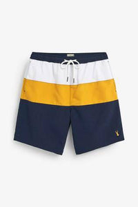 Navy / Tan Colourblock Swim Shorts - Allsport