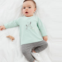 Load image into Gallery viewer, Teal/Grey Baby 4 Piece T-Shirt And Leggings Set - Allsport
