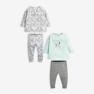 Teal/Grey Baby 4 Piece T-Shirt And Leggings Set - Allsport