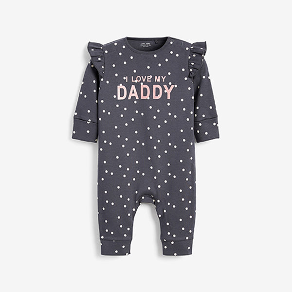 Charcoal Daddy Single Footless Baby Sleepsuit (0mths-18mths) - Allsport