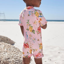 Load image into Gallery viewer, Pink Floral Sunsafe Suit (3mths-6yrs) - Allsport
