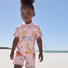 Load image into Gallery viewer, Pink Floral Sunsafe Suit (3mths-4yrs) - Allsport
