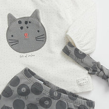 Load image into Gallery viewer, Monochrome Baby T-Shirt, Leggings And Headband Set (0mths-18mths) - Allsport
