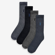 Load image into Gallery viewer, Blue Heavyweight 4 Pack Socks - Allsport
