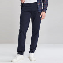 Load image into Gallery viewer, Navy Blue Straight Fit Stretch Chino Trousers - Allsport
