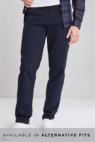 Navy Straight Fit Stretch Chinos Trouser - Allsport
