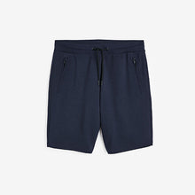 Load image into Gallery viewer, Navy Straight Fit Zip Pocket Jersey Shorts
