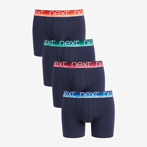 Navy Bright Waisband  A-Fronts 4 Pack - Allsport