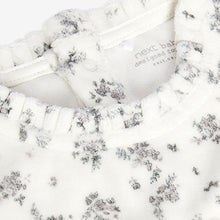 Load image into Gallery viewer, Monochrome Floral Baby Velour Sleepsuit (0mths-12mths) - Allsport
