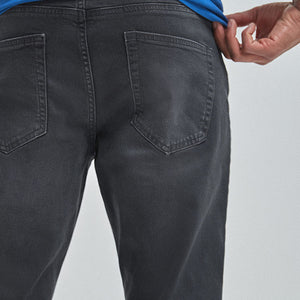 Dark Grey Tapered Slim Stretch Jeans - Allsport