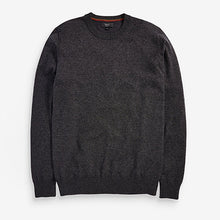 Load image into Gallery viewer, Charcoal Grey Crew Neck Cotton Rich Jumper
