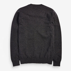 Charcoal Grey Crew Neck Cotton Rich Jumper