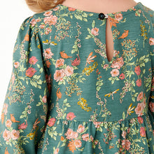 Load image into Gallery viewer, Green Floral Jersey Tier Dress (3mths-6yrs) - Allsport
