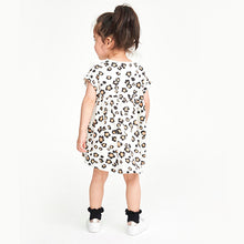 Load image into Gallery viewer, Ecru Animal Cotton Jersey Dress (3mths-6yrs) - Allsport
