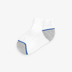 White 5 Pack Cotton Rich Cushioned Footbed Trainer Socks - Allsport