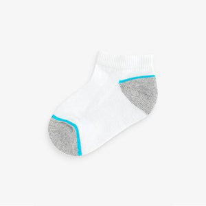 White 5 Pack Cotton Rich Cushioned Footbed Trainer Socks - Allsport