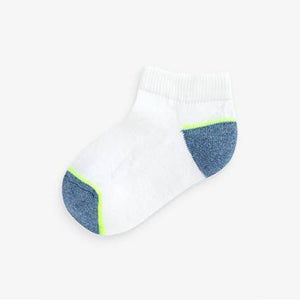 White 5 Pack Cotton Rich Cushioned Footbed Trainer Socks - Allsport