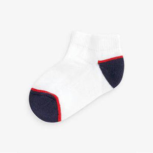 White 5 Pack Cotton Rich Cushioned Footbed Trainer Socks - Allsport