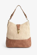 Load image into Gallery viewer, Natural Weave Buckle Detail Hobo Bag - Allsport
