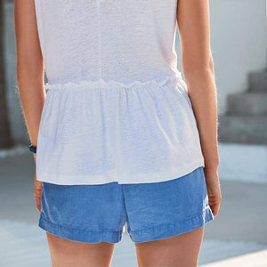 Cobalt Linen Blend Pull-On Shorts - Allsport
