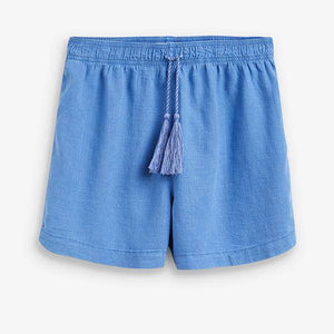 Cobalt Linen Blend Pull-On Shorts - Allsport