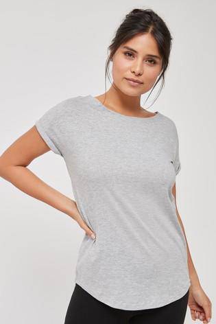 Grey Marl Cap Sleeve T-Shirt - Allsport