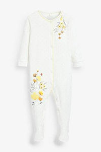 Ochre 3 Pack Floral Sleepsuits  (up to 18 months) - Allsport