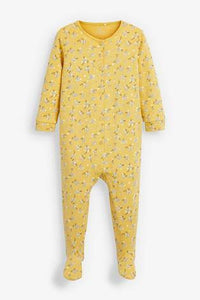 Ochre 3 Pack Floral Sleepsuits  (up to 18 months) - Allsport