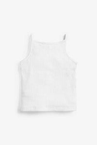 Strappy Rib Vest White - Allsport