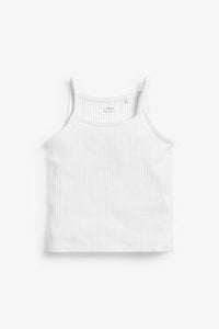 Strappy Rib Vest White - Allsport