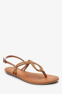 Tan Forever Comfort® Double Plait Toe Thong Sandals - Allsport