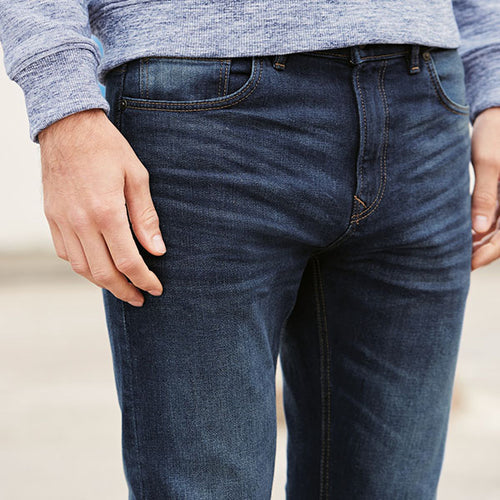 Darkc Blue Slim Fit Jeans with Stretch - Allsport