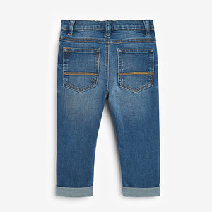 Mid Blue Five Pocket Jeans With Stretch (3mths-5yrs)