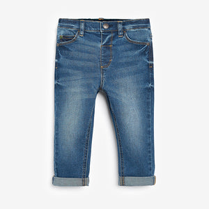 Mid Blue Five Pocket Jeans With Stretch (3mths-5yrs)