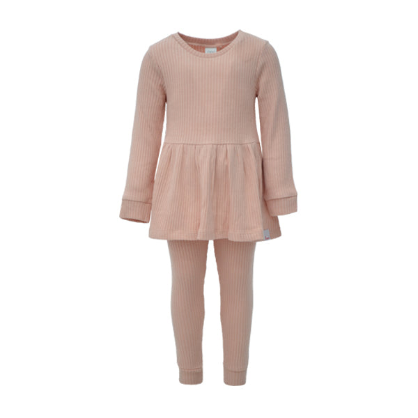 Pink Long Sleeve Knitted Peplum Leggings Set (3mths-5yrs)