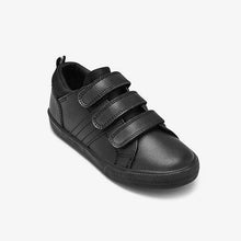 Load image into Gallery viewer, Black Leather Triple Strap Shoes (Older) - Allsport
