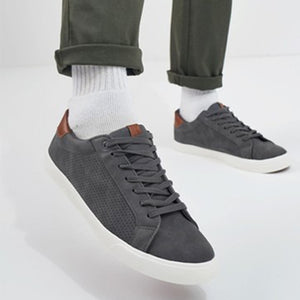 Grey Perforated Trainers - Allsport