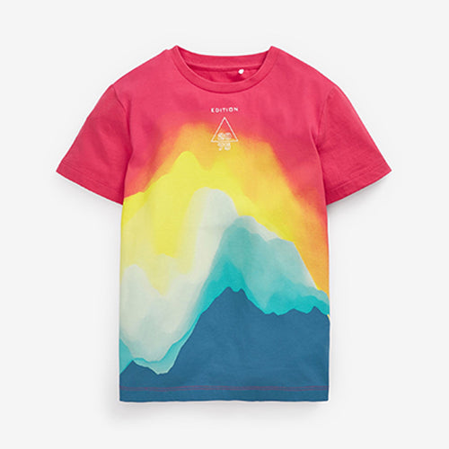 Multi Bright Waves Jersey T-Shirt (3-12yrs) - Allsport