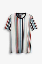 Load image into Gallery viewer, White Vertical Stripe Regular Fit T-Shirt - Allsport
