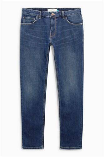 Mid Blue Slim Fit Jeans With Stretch - Allsport