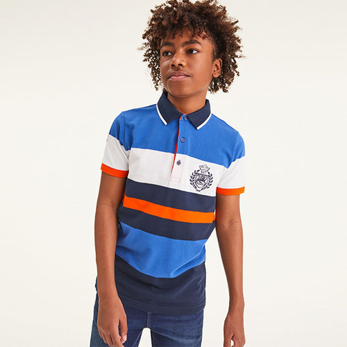 White/Orange/Blue Heritage Polo Shirt (3-12yrs) - Allsport