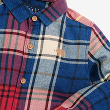 Load image into Gallery viewer, Red/Navy Blue Long Sleeve Check Shirt (3mths-5yrs) - Allsport
