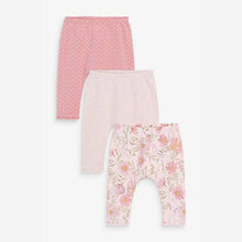 Load image into Gallery viewer, Pink Spot/Floral 3 Pack Leggings (0mths-3yrs) - Allsport
