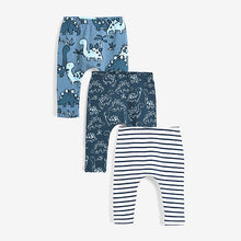 Load image into Gallery viewer, Blue Dino Leggings Three Pack (0mths-12mths) - Allsport
