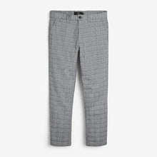 Load image into Gallery viewer, Grey Tapered Slim Fit Check Chinos - Allsport
