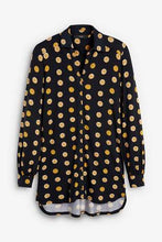 Load image into Gallery viewer, Navy and Yellow Dots  Long Sleeve Longline Shirt - Allsport
