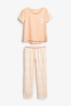 Load image into Gallery viewer, Peach Check Cotton Blend Pyjamas - Allsport
