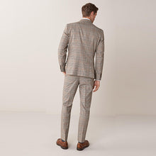 Load image into Gallery viewer, Taupe Check Slim Fit Suit: Jacket - Allsport
